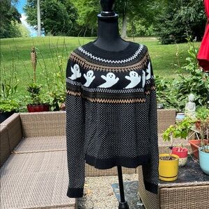 Black Ghost Pattern Sweater